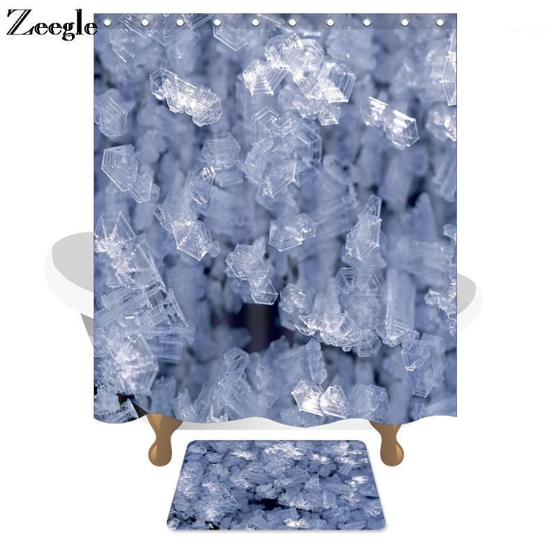 

Zeegle Waterproof Shower Curtain and Bathroom Doormat Anti Slip Soft Rubber Door Mat Washable Toilet Set Bathtoom Shower Curtain1