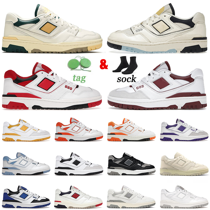 

2022 Fashion 550 BB550 B550 men women casual shoes Rich Paul Aime Leon Dore White AURALEE Syracuse UNC Sea Salt Varsity Gold Black Burgundy trainers sports sneakers, Item.1 white navy red 36-45