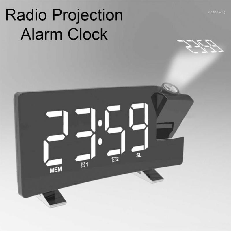 

Household Band Radio Clock Digital 8 inch LED Projector Projection Snooze Alarm Clock Radio Timer Backlight House Decroation1