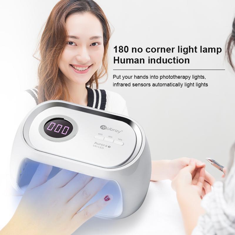 

Mobray 48W UV Lamp Quick Dry 24LED Nail Lamp Square Auto Manicure Professional Nail Gel Dryer, As shown