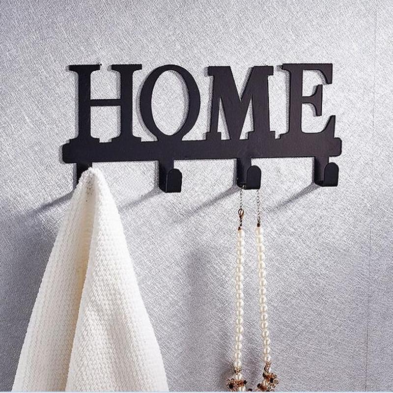 

Hot 2 hooks - 5 hooks Self-adhesive Metal wall hook Wall Mounted Hat Clothes Robe Holder Rack towel hanger home organizer1