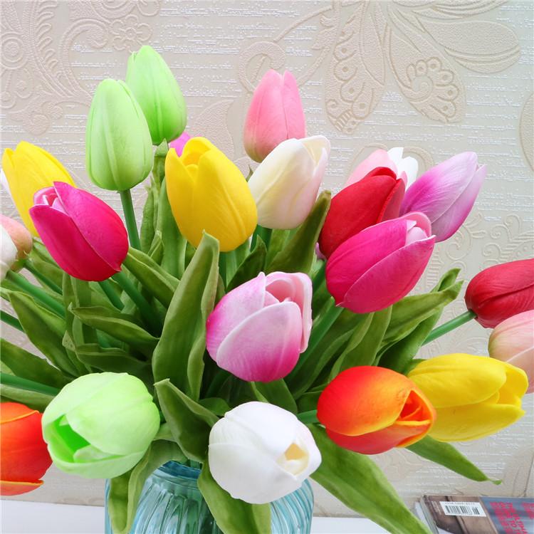 

10 Pcs tulip bulbs latex Tulips flower Artificial Bouquet Fake flower bridal bouquet decorate flowers for wedding free shipping