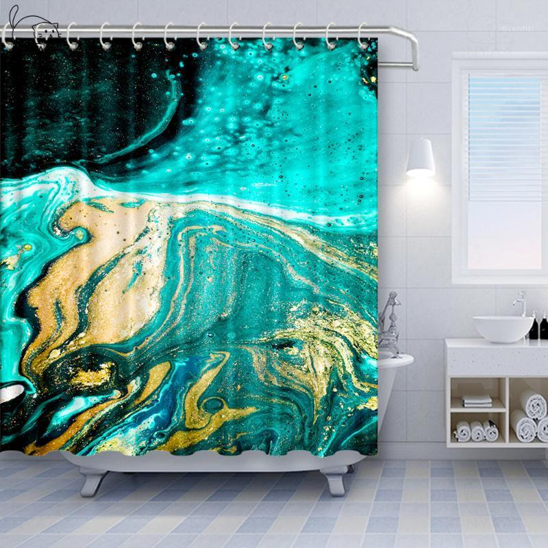

1 Piece 3D Marble Texture Print Bath Curtain Waterproof Polyester Shower Curtain with Hooks Creative Bathroom Decor 180x180cm1