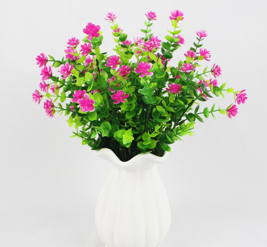 

Artificial Flowers Outdoor Plant Shrubs Boxwood Plastic Leaves Fake Bushes Greenery Window Home Yard Garden Wedding Decor, White