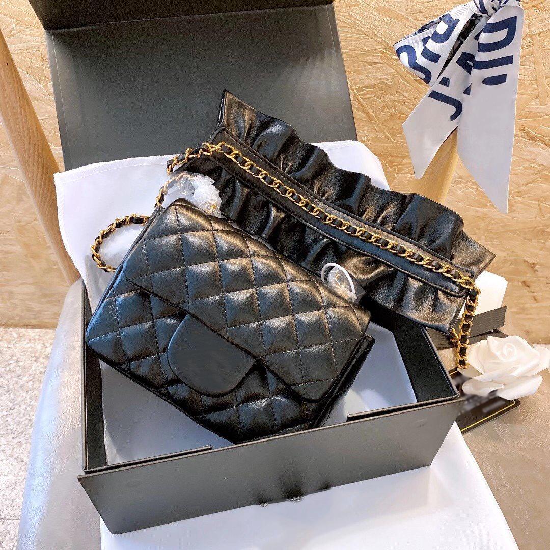 

2020 F/W High Quality Real Leather Womens Bag Fashion Style Shoulder Bag Ruffled Shoulder Strap Luxurys Designers Bags Free Shipping