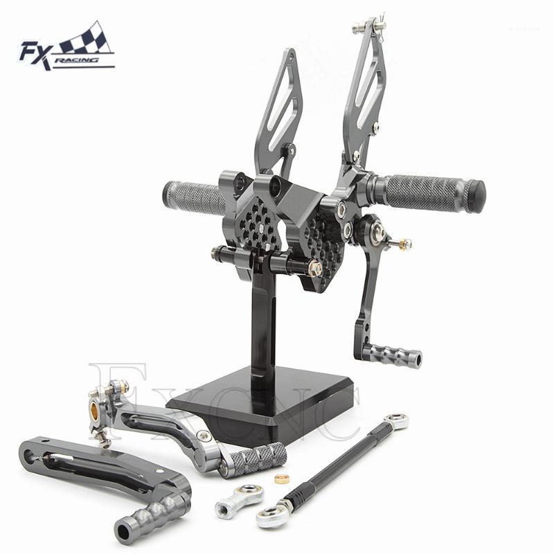 

CNC Adjustable Aluminum Motorcycle Rear Set Footrest For 749 999 Foot Pegs Rest Footpegs Pedals Rearset1