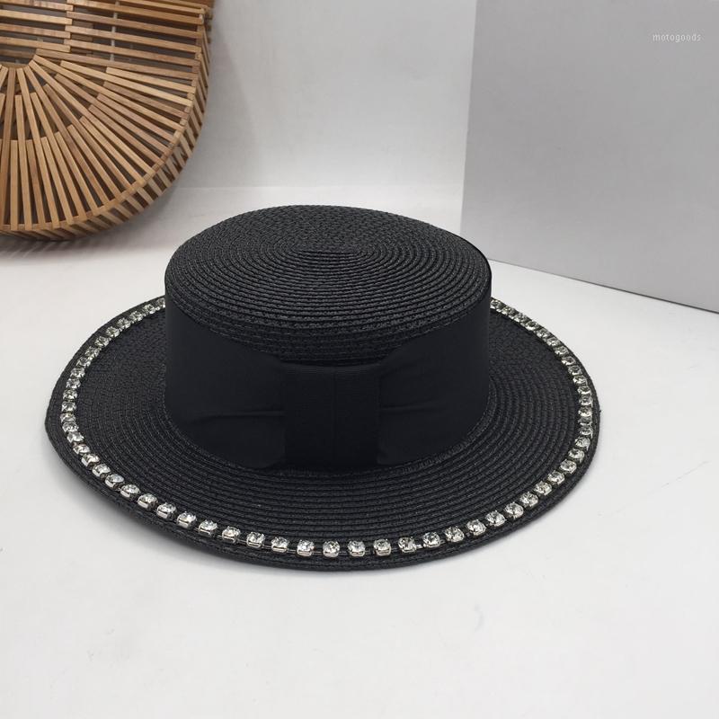 

Small sweet wind black web celebrity fashion flat-topped hat children with ins spring and summer sun hat shading sea travel1