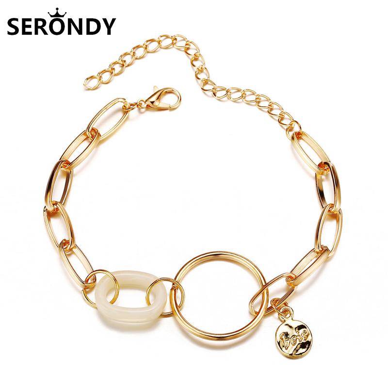 

Alloy Acrylic Retro Wafer Punk Bracelets Bracelet For Women Friends Gift On Hand Girl 2020 New Trend Jewelry Accessories SL10704