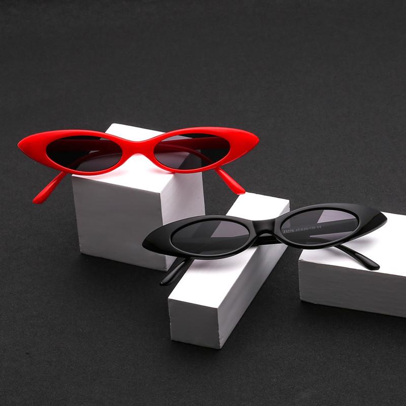

Brand Designer Oval Sunglasses Women Vintage 90s Cat Eye Sunglasses Small Frame ladies Sun Glasses