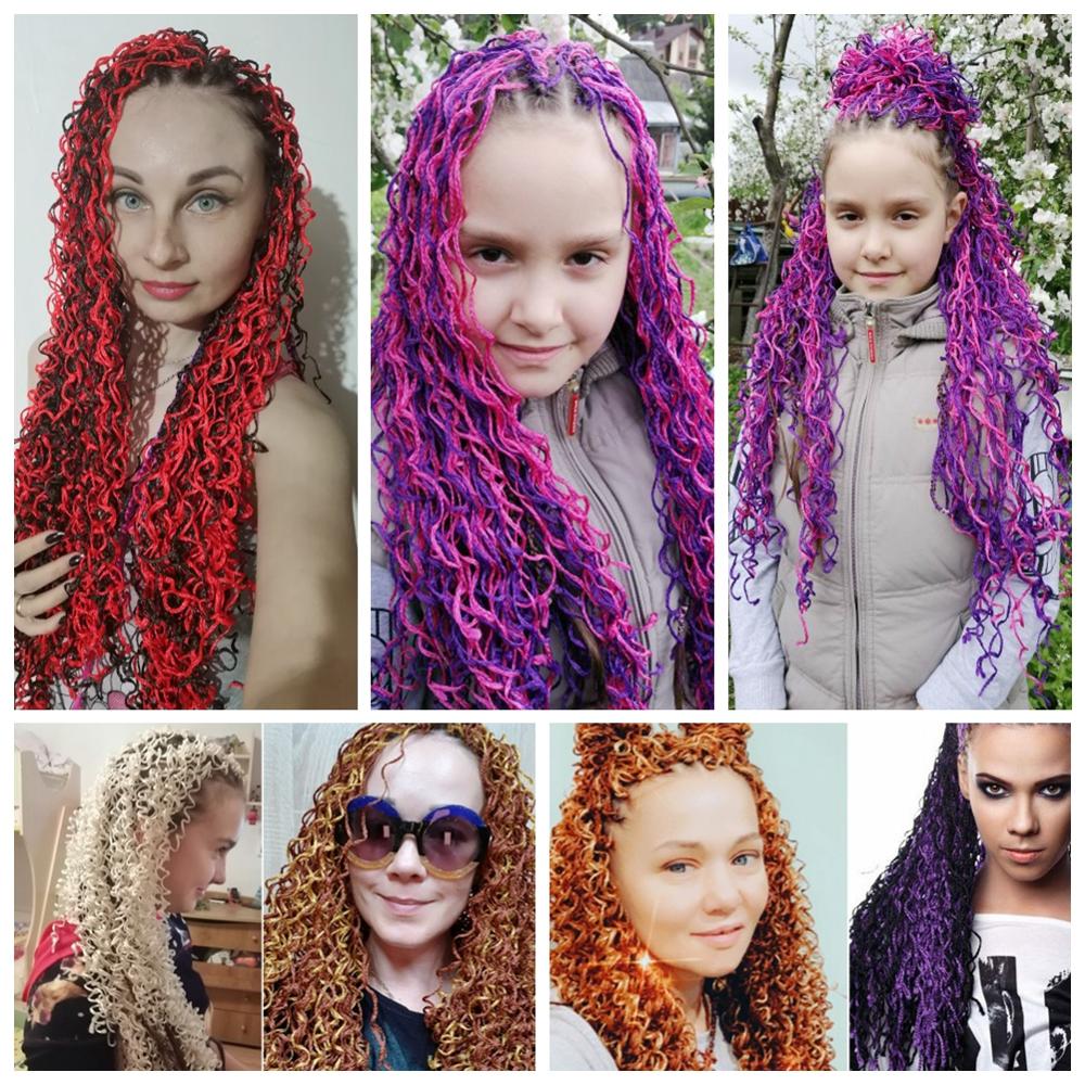 

28" ZiZi Braids Hair 48 Strands Box Braids Crochet Hair 50g/pcs Grey Purple Pink Blonde Green Curly Braiding Hair Extensions, 613
