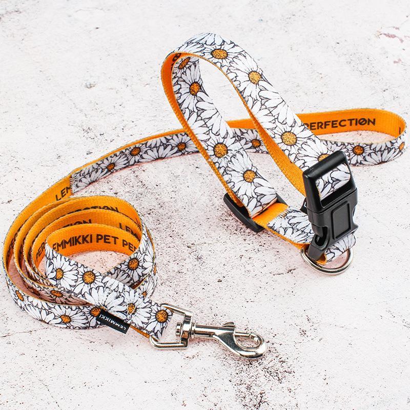 

Personalized Dog Collar Leash Set Thermal transfer Print Nylon Dog Necklace Super Strong Durable Collar for Small Medium Pets1
