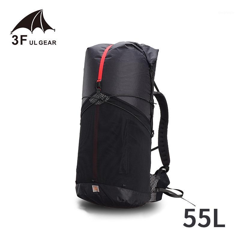

3F UL GEAR Trajectory 55L Outdoor Ultralight Backpack Women/Men Bag XPAC Rucksack Big Capacity Camping Sport Bag Light1, Black-s
