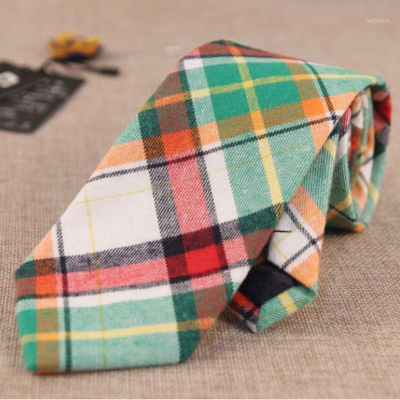 

Green Grid Tie Gravata Verde Europe And America Style 7.5cm 2020 New 100% Pure Cotton Neckties Suit Prom Dress Green Grid Tie1
