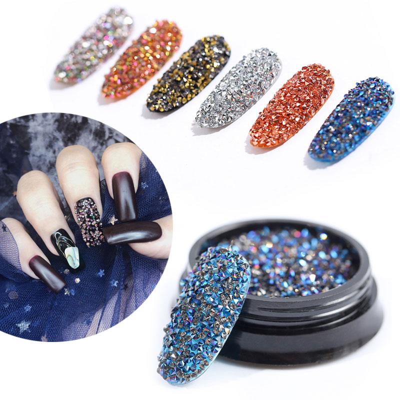

9 colors mermaid sequin rhinestones for nails girl shiny nails diamond nail accessories fairy beads crystal nail decoration