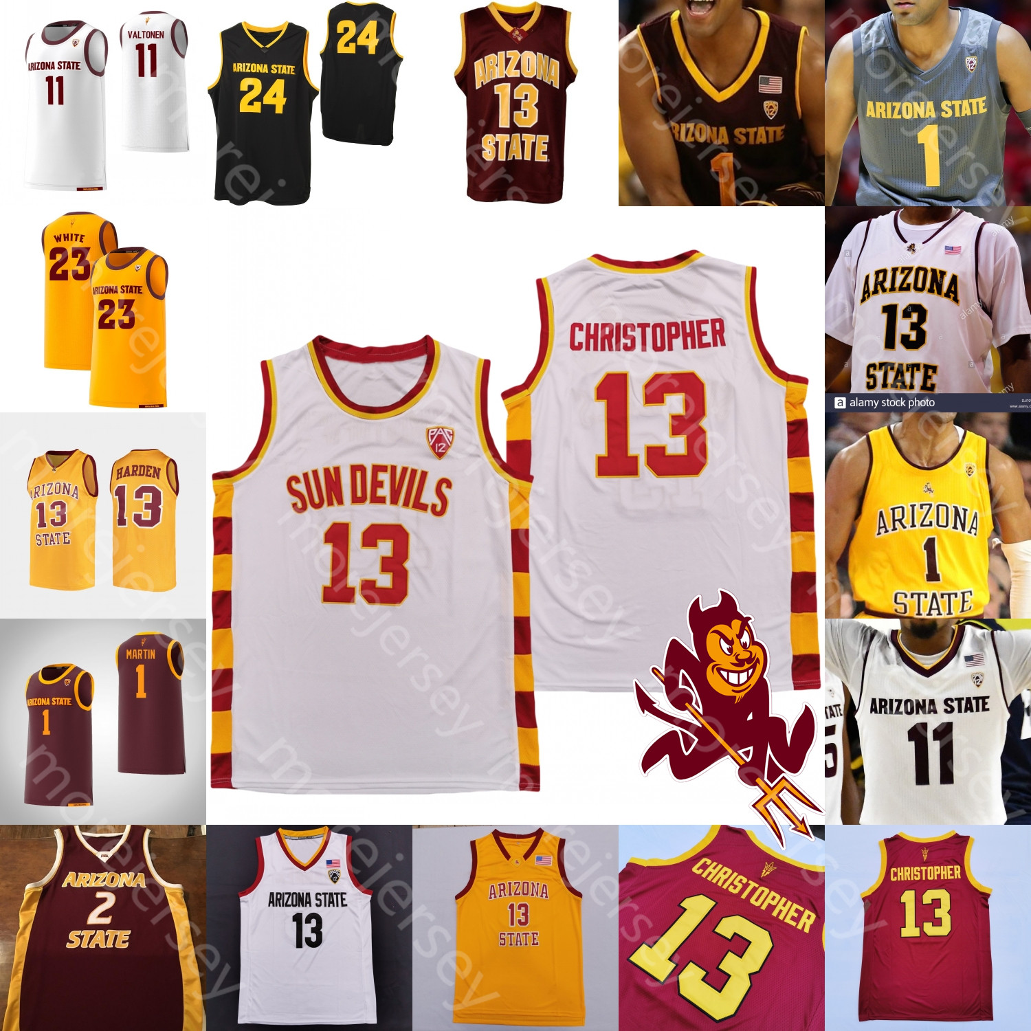 

Custom 2020 Arizona State Sun Devils ASU Basketball Jersey NCAA College Harden Remy Martin Caleb Christopher Bagley Cherry Lawrence Muhammad, Yellow ii