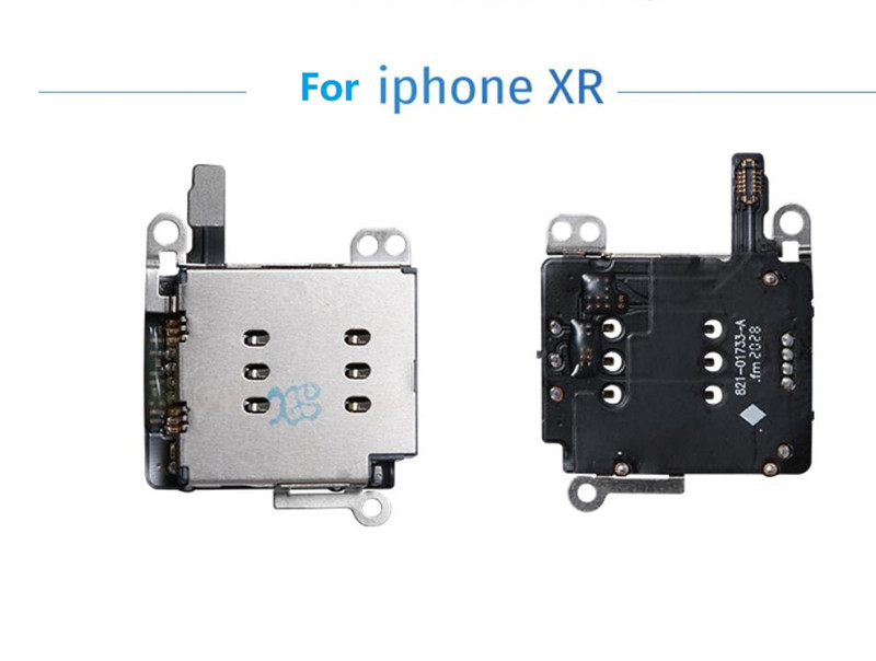 

2 in 1 For iPhone XR Dual SIM Card Reader with flex cable +SIM Card tray Holder Slot Adapter Replacement