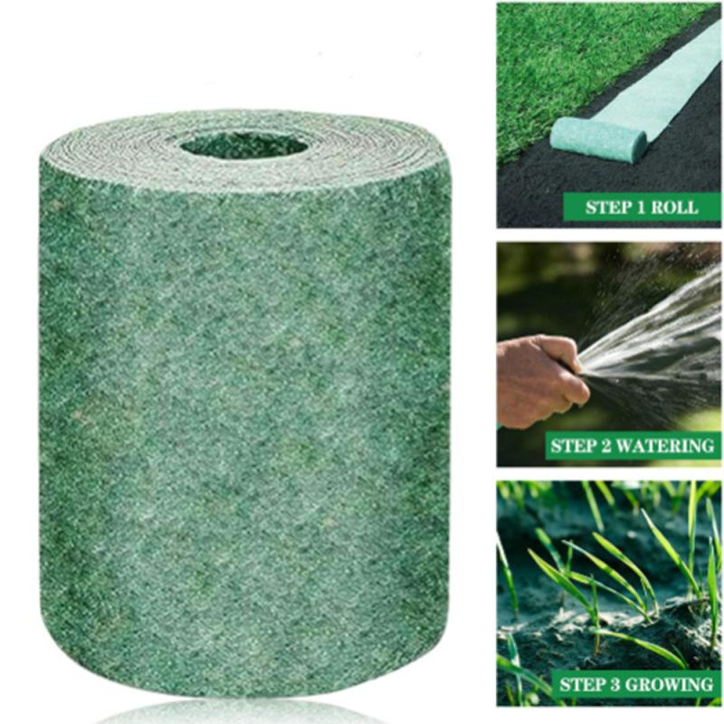 

20×1000cm Biodegradable Grass Seed Mat Seeds Starter Garden Plants Carpet Germination Heat Mats Cushion Ecological Garden Tools, Green