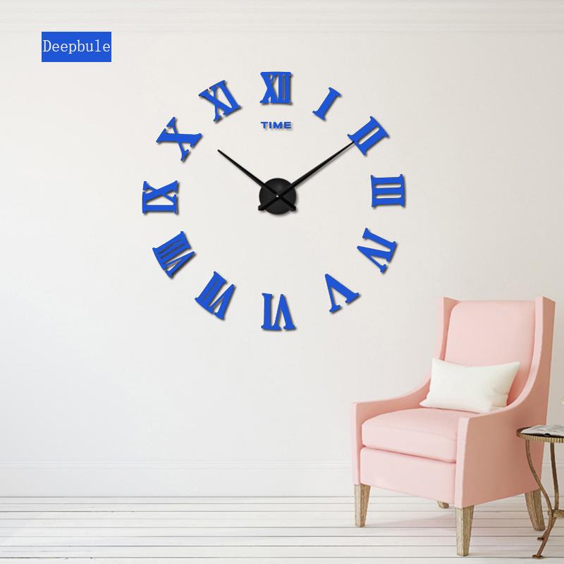 

2020 muhsein New Home DecorLarge Roman Mirror Fashion Modern Quartz Clocks Living Room Diy Wall Clock WatchFree Shipping