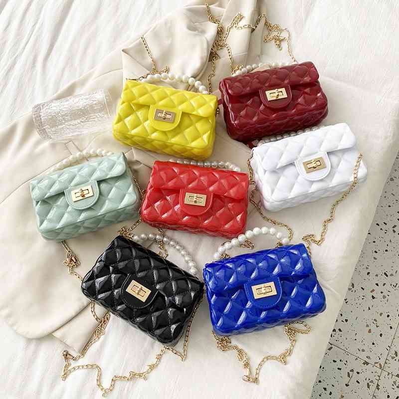 

2022 fashion mini bag pearl carry chain shoulder sling bag women handbag small jelly bag
