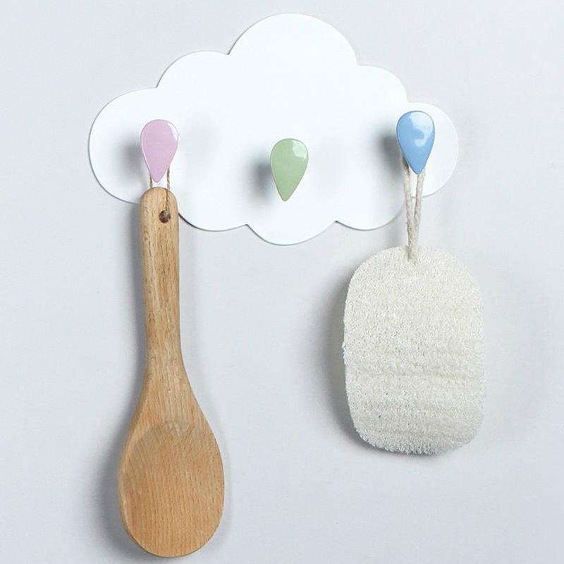 

White Cloud Sticky Hooks ECO Door Wall-Mounted hanger hook for clothes coat Key Clothes Organizer Holder for Home Decor