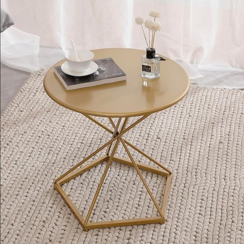 Sofa corner table Small tea table table simple living room iron sofa side corner bedroom leisure small round tables-image-633113347