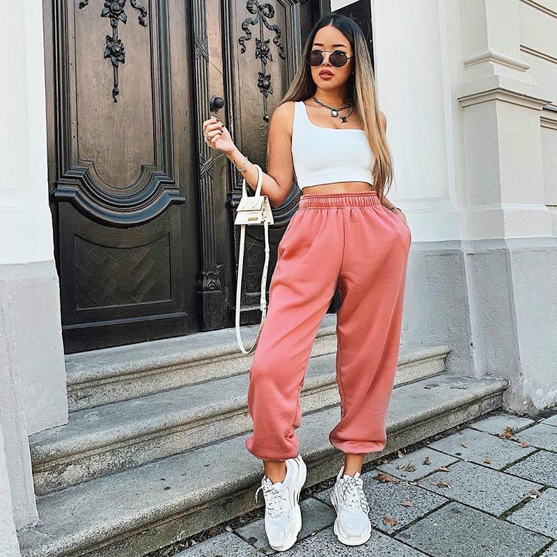 

Casual Candy Colors Harem Pants for Women Joggers Loose Ankle Tied Sweatpants Femme Trousers Baggy Comfortable, Black