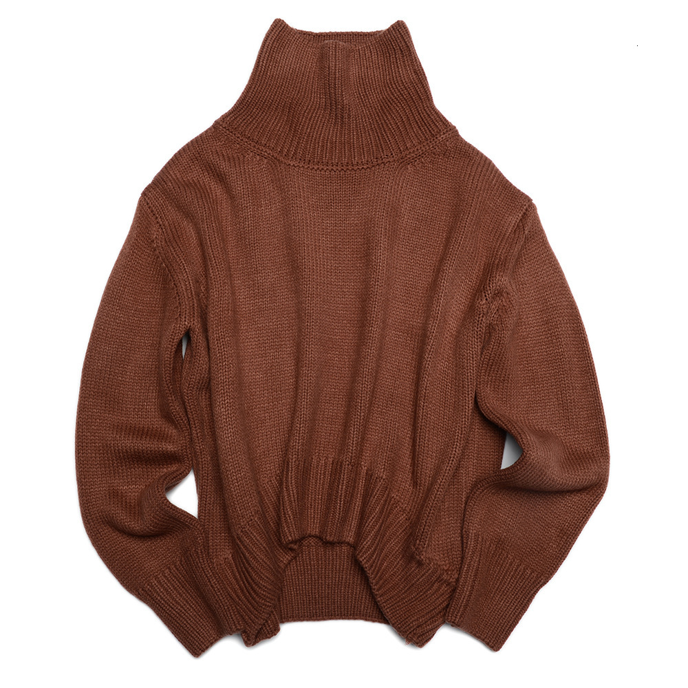 

2021 New Autumn Winter Oversize Turtlenect Thick Wool Cashmere Pullovers Women Batwing Sleeve Female Casual Big Sweater Jumper V8n5, Brown