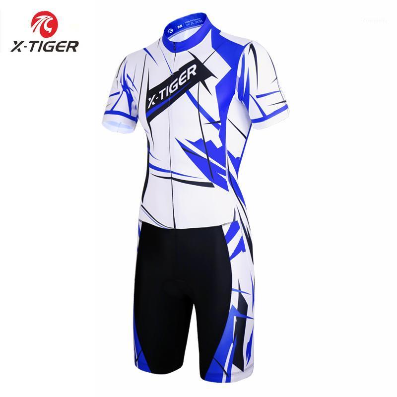 

X-Tiger 2020 Summer Short Sleeve Cycling Jersey Triathlon Cycling Running Swimming Jerseys Compression Sponge Padding Women Men1, As picture