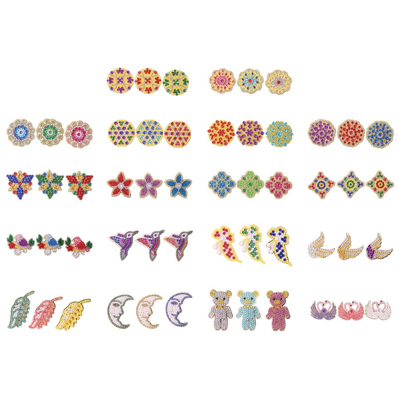 

Pins, Brooches 3Pcs DIY Diamond Brooch 5D Mosaic Drilling Painting Kit Resin Pin Buckle Christmas Gift For Women Jewelry Embroidery Craft#20