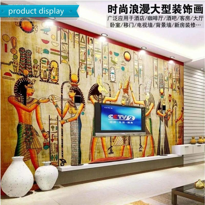 

Ancient Egypt Celebration Classic Scene Mural Wall Paper 3D Retro Theme Restaurant Aisle Industrial Decor Background Wallpaper1, Canvas