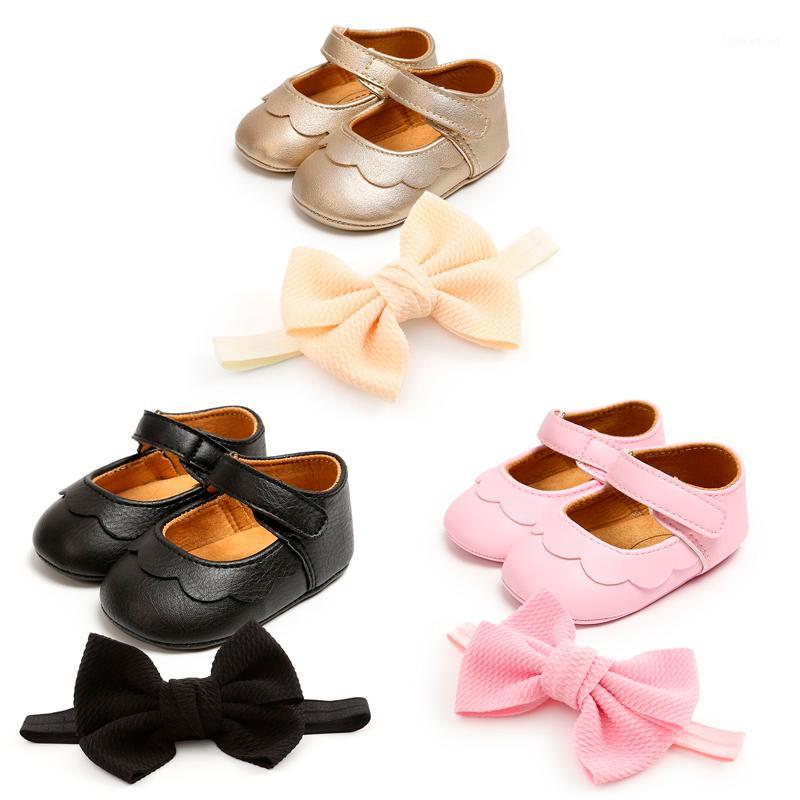 

Baby Girls Shoes Toddler Kids Baby Girls Boys Shoes Bowknot Headband Floral Hard Sole Firstwalkers -18M1, Black