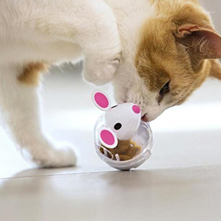 

2020 new tumbler Pet Feeder Toy Mice Mouse Shape Rolling Cat Bowl Playing Training Educational Toys For Cats1