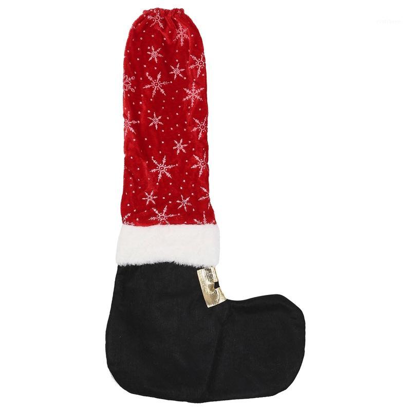 

4 Pcs Hat Chair Covers Merry Christmas Gift Xmas Decor Dinner Chair Xmas Snow Boots Christmas Decorations for Home Table Feet Co1