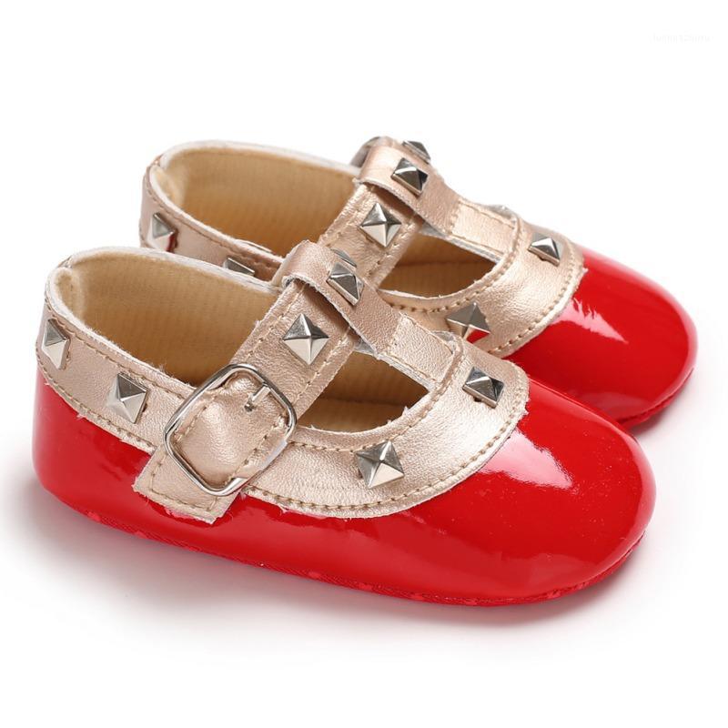 

Fashion Autumn Winter Stitching Rivet Princess shoes Cute Baby Girl Soft Soled PU Shoes Infant Walking Dress Shoe1