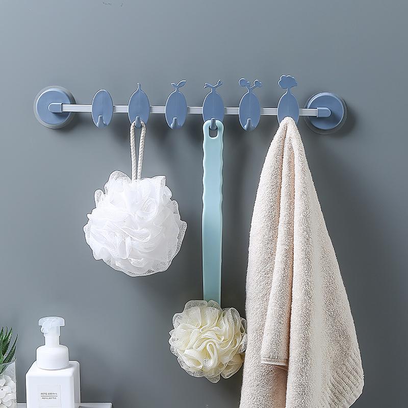 

Adhesive Kitchen Cabinet Wall Cabinet Hook Bathroom Storage Strong Sticky 6 Hooks Up Wall Rails Towel Shelf Rack Door Hanger