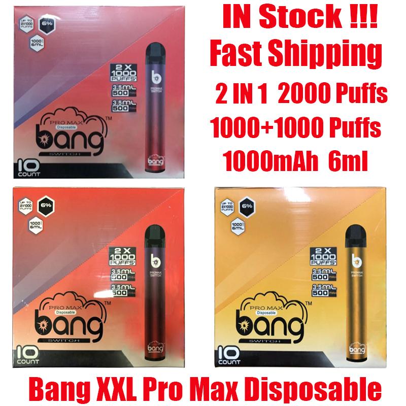 

Bang XXL Bang Pro Max Switch Disposable Device Kit Vape 2 IN 1 6ml Pods 2000 Puffs 1100mAh Battery XXtra Double Pen Ezzy