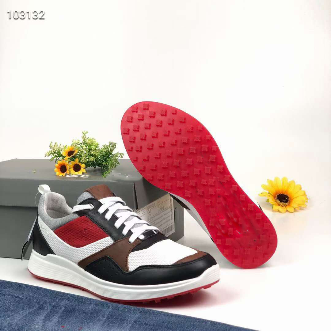 

Professional male golfer sport leather dwaterproof boots water classic golf shoes for man training athletics sneaker spikeless, Regulation 124;grey section 124