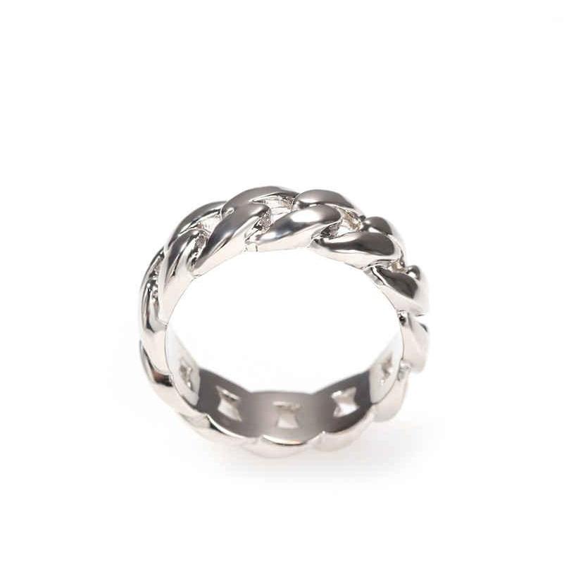 

18k Gold Plated Cuban Link Rings Hiphop Wedding Party Jewerly Full Iced Out Cubic Zirconia Fashion R wmtmZM luckyhat