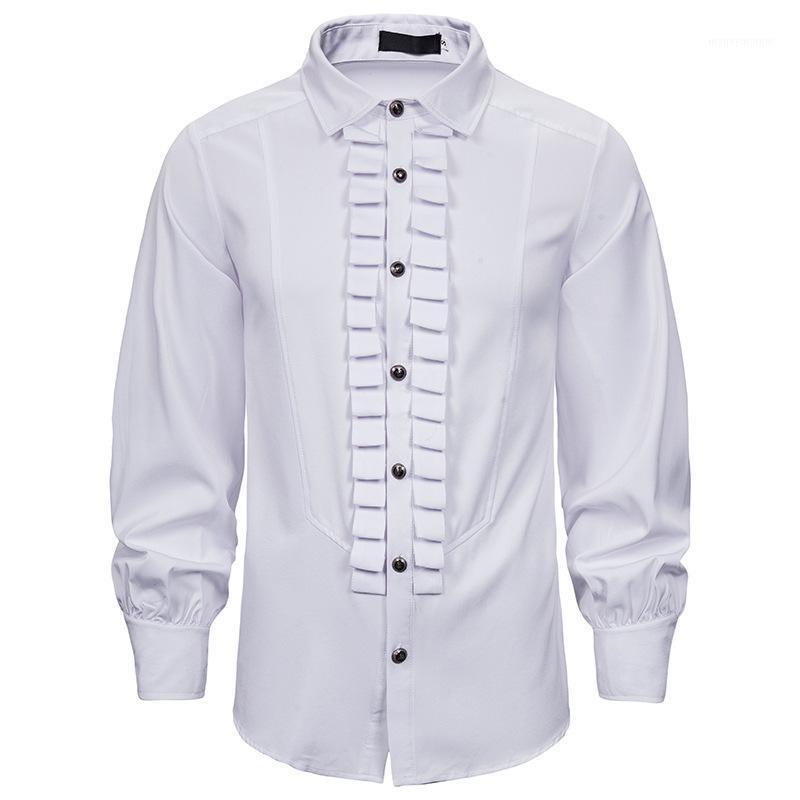 

New Retro Style Long-Sleeved Shirt Men Nightclub Disco Dance Party Stage Prom Custume1, Black