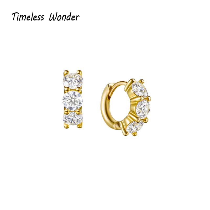 

Timeless Wonder Gorgeous Zirconia Small Hoop Earrings Women Jewelry Gothic Boho Top Ins Trendy Fancy Party Classy Rare Kpop 1683