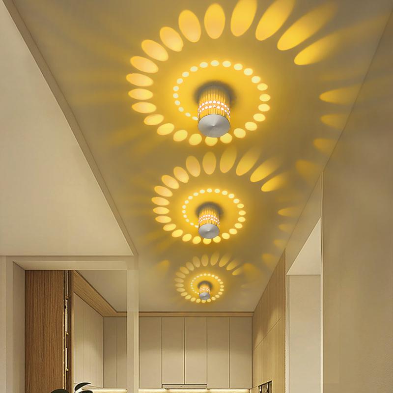 

110V 220V Aluminum Spiral LED wall lamp Bedroom Bedside Lamp Living Room Bar KTV Corridor Aisle Sconce ceiling
