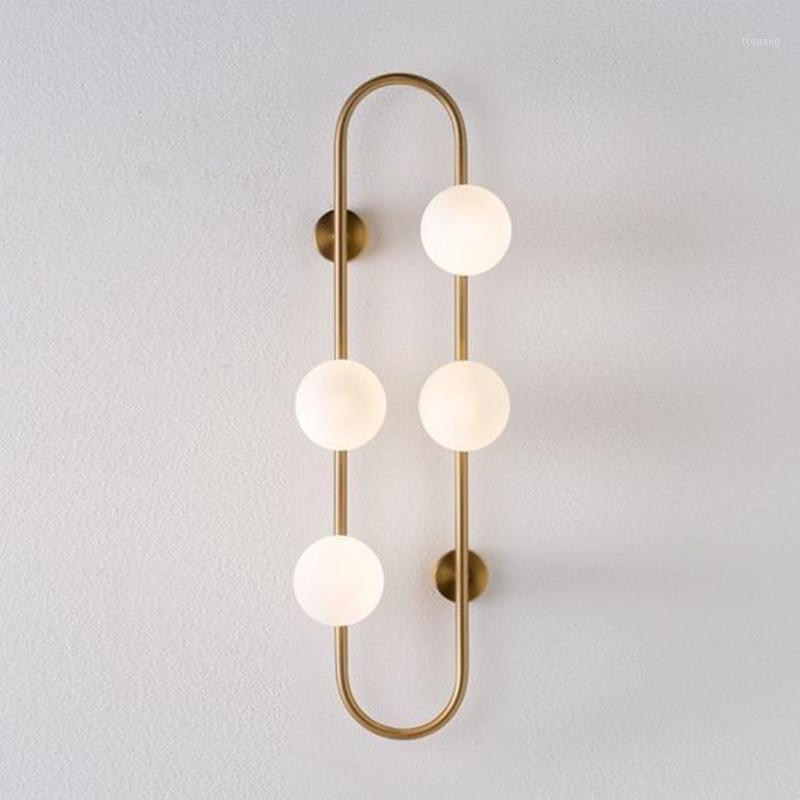 

Modern Nordic Wall Lamp Frosted Glass Ball Wall Light Dining Bedroom Bedside Mounted Restaurant Aisle Corridor Sconces1