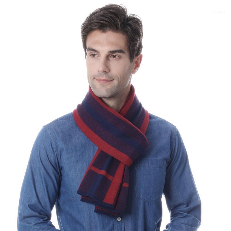 

Scarves 2021 Winter Men's Plaid Scarf Warm Knitted Cashmere Male Business Casual Man Foulard Shawl Bufandas Hombre1