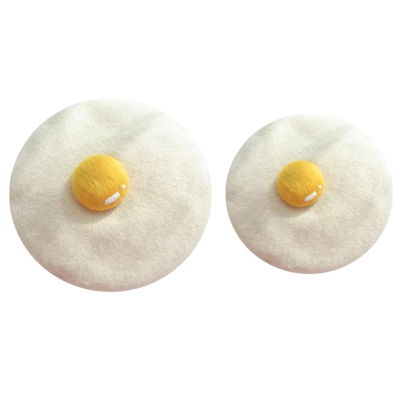 

Berets 2021 Winter Faux Wool Beret Cap Kawaii Cute Poached Egg Vintage Painter Beanies Hat, Adult