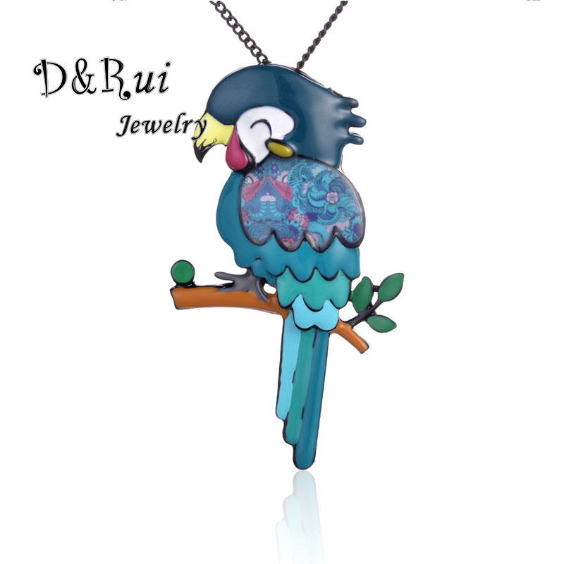 

Blue Bird Necklace Jewelry Cute Animal Pendant Statement Enamel Metal Long Chain Pet Choker Collar Necklaces Gifts Wholesale Hot