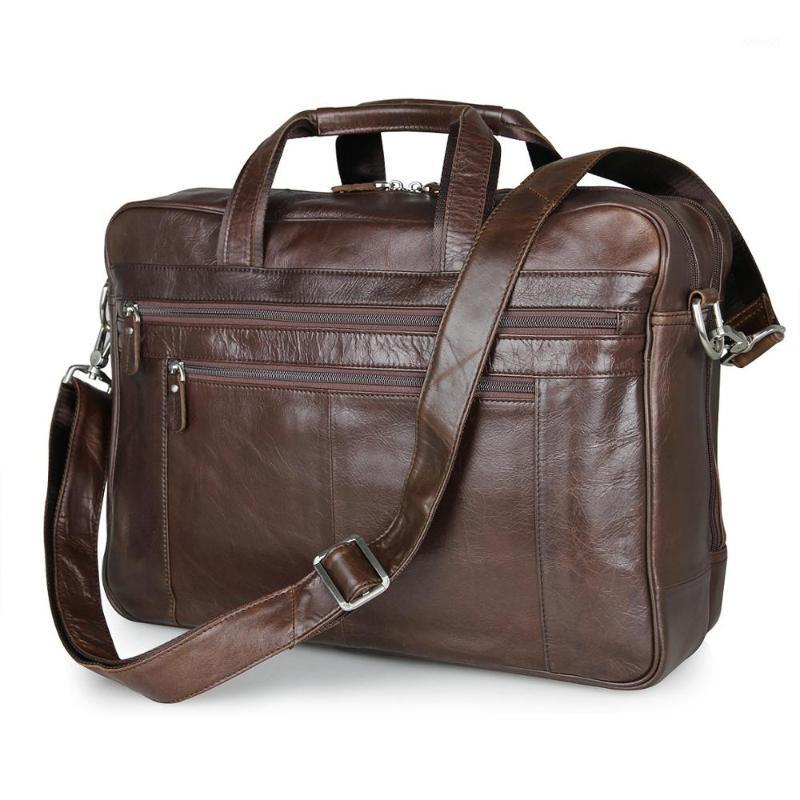

Men's Travel Bags Briefcases Genuine Leather Business Man Large Capacity Brown Laptop Shoulder Crossbody Handbag Tote Bags1