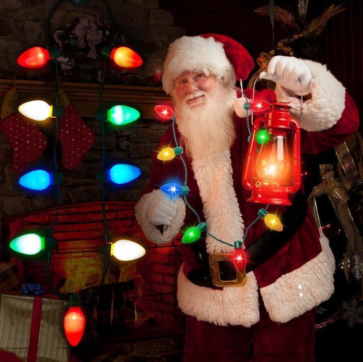 

Christmas Special Led 9 Light Light-emitting Necklace Festival Atmosphere Rendering Props Flash Series Light Bulb Ktv Party Props Wholesale