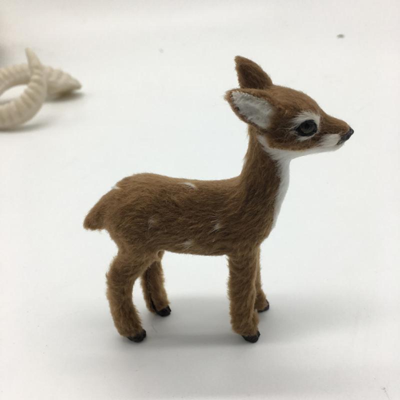 

2pcs Small Plush Deer Home Decoration Cute Deer Shape (Light Coffee Color