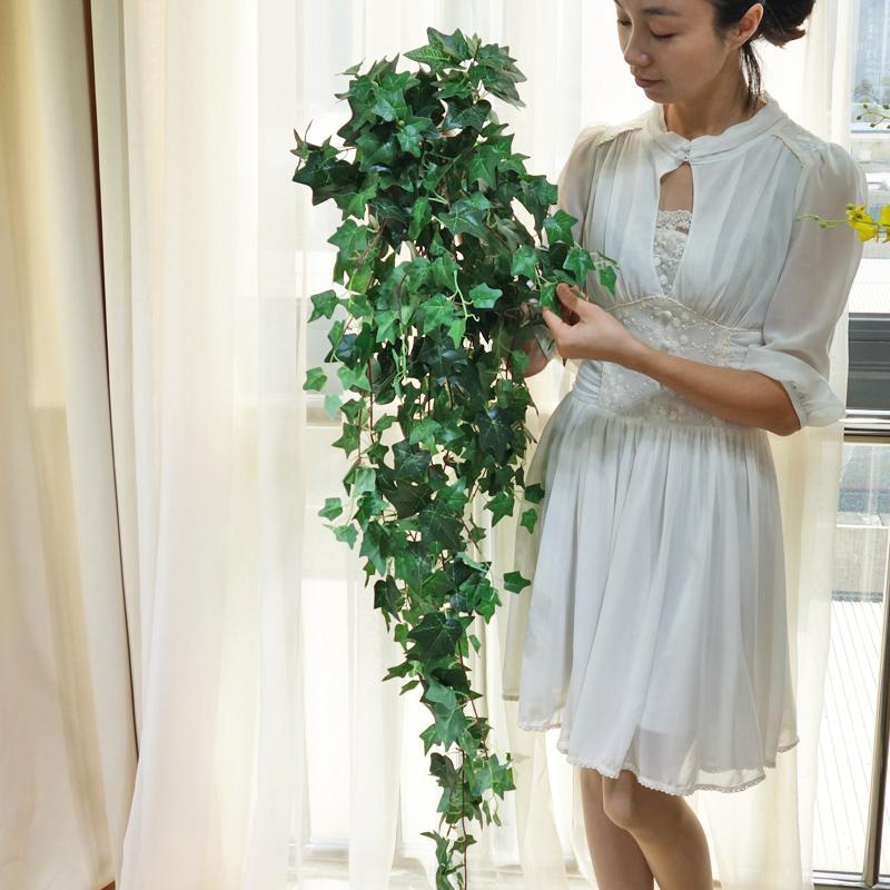 

High quality Artificial Leaves Plastic Plants Bouquet Vine Wall Hanging Fake Greenery Leaf Living room Wedding Hotel Home Decor1, Blue-eyed vine