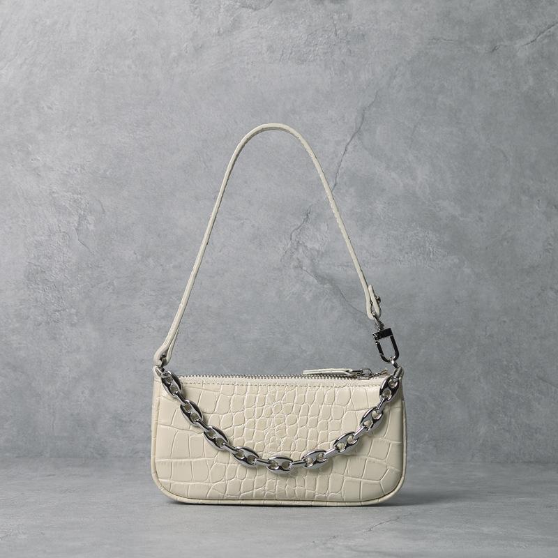 

Ins Underarm French Baguette Genuine Cow Leather Lizard Alligator Women's Bag 2021 Spring Retro Hand Bag Fashion Urban Commute, Lizard - light green